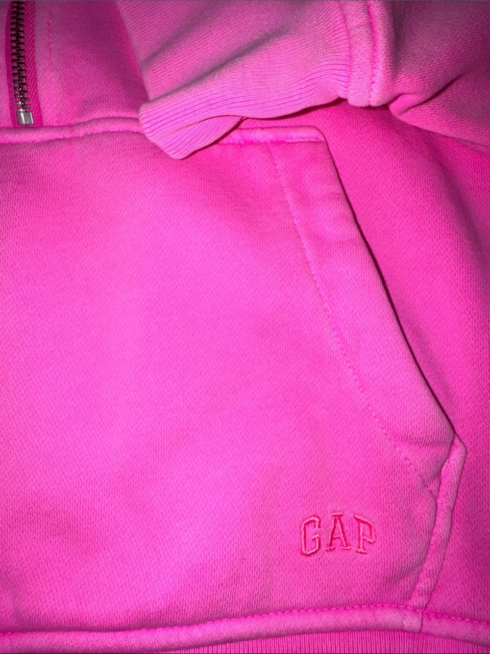 GAP Kids Bright Pink Hooded Half-Zip Pullover